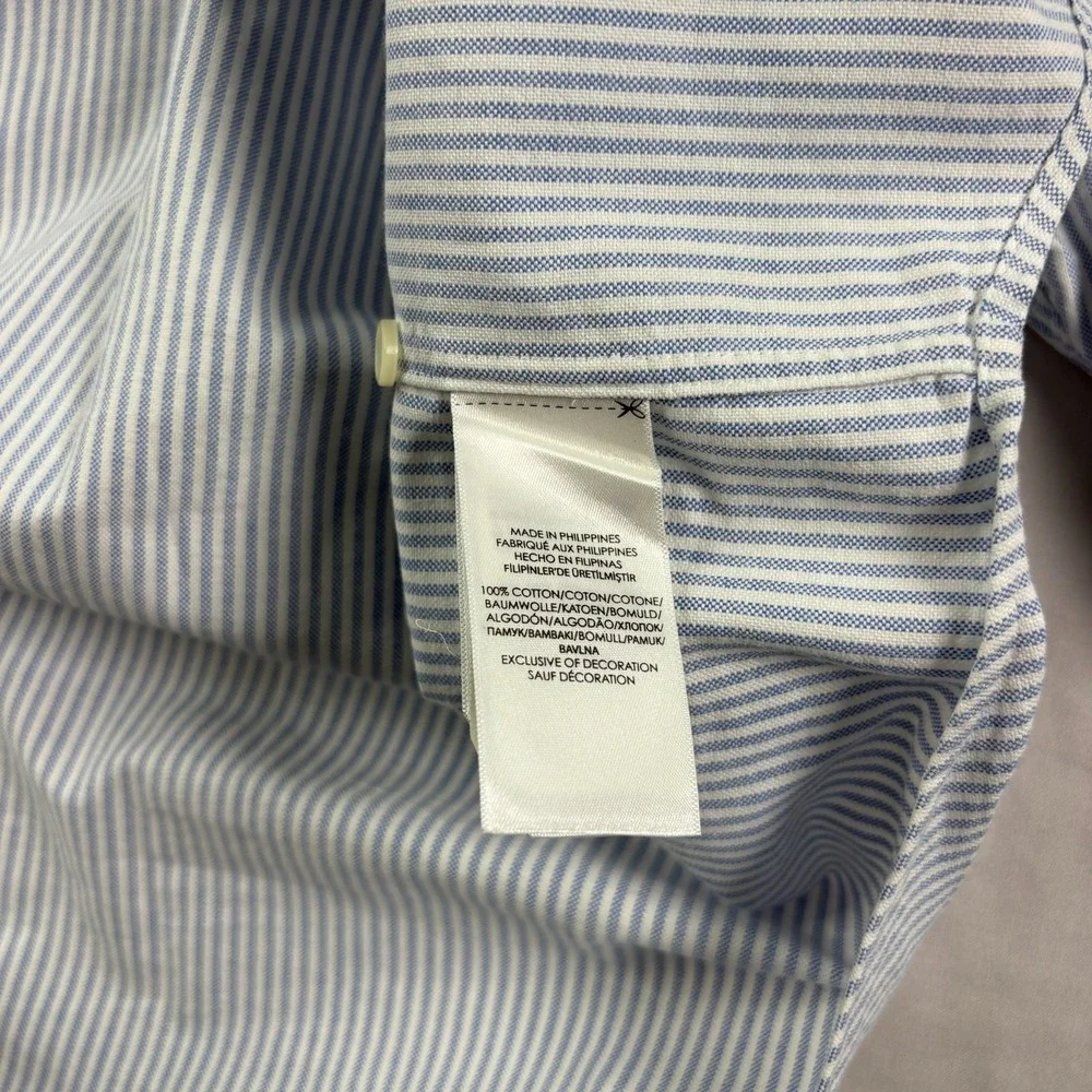 Polo Ralph Lauren Shirt Mens 2XB Big Blue Striped Flesh Pony Button Up